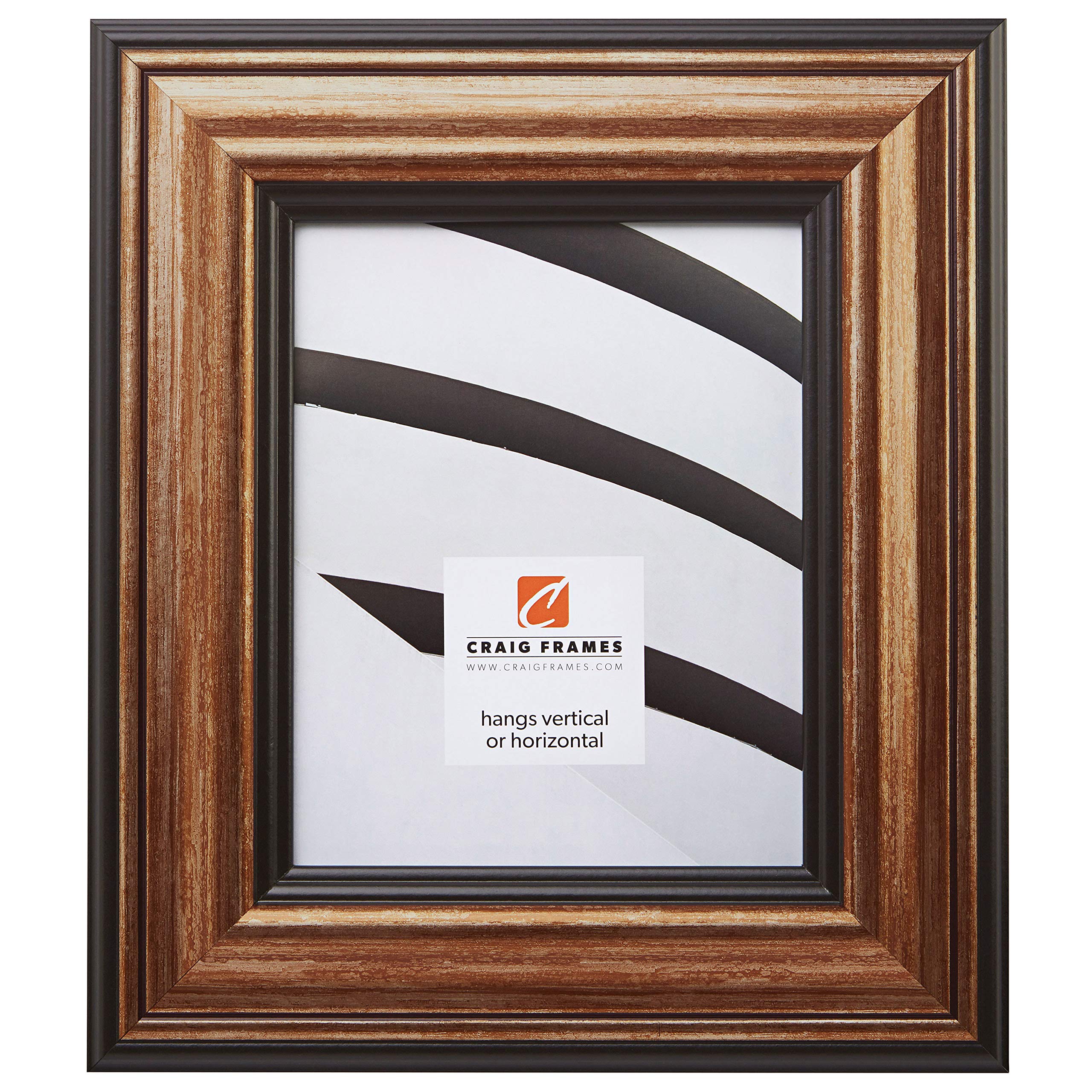 Craig Frames Sonora, Aged Copper and Black Picture Frame, 13 by 36-Inch