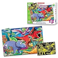 The Learning Journey Puzzle Doubles Glow in the Dark - Dinos - 100 Piece Glow in the Dark Preschool Puzzle (3 x 2 feet) - Educational Gifts for Boys & Girls Ages 3 and Up