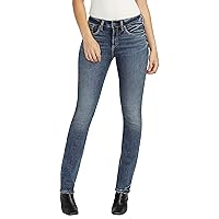 Silver Jeans Co. Women's Suki Mid Rise Curvy Fit Straight Leg Jeans