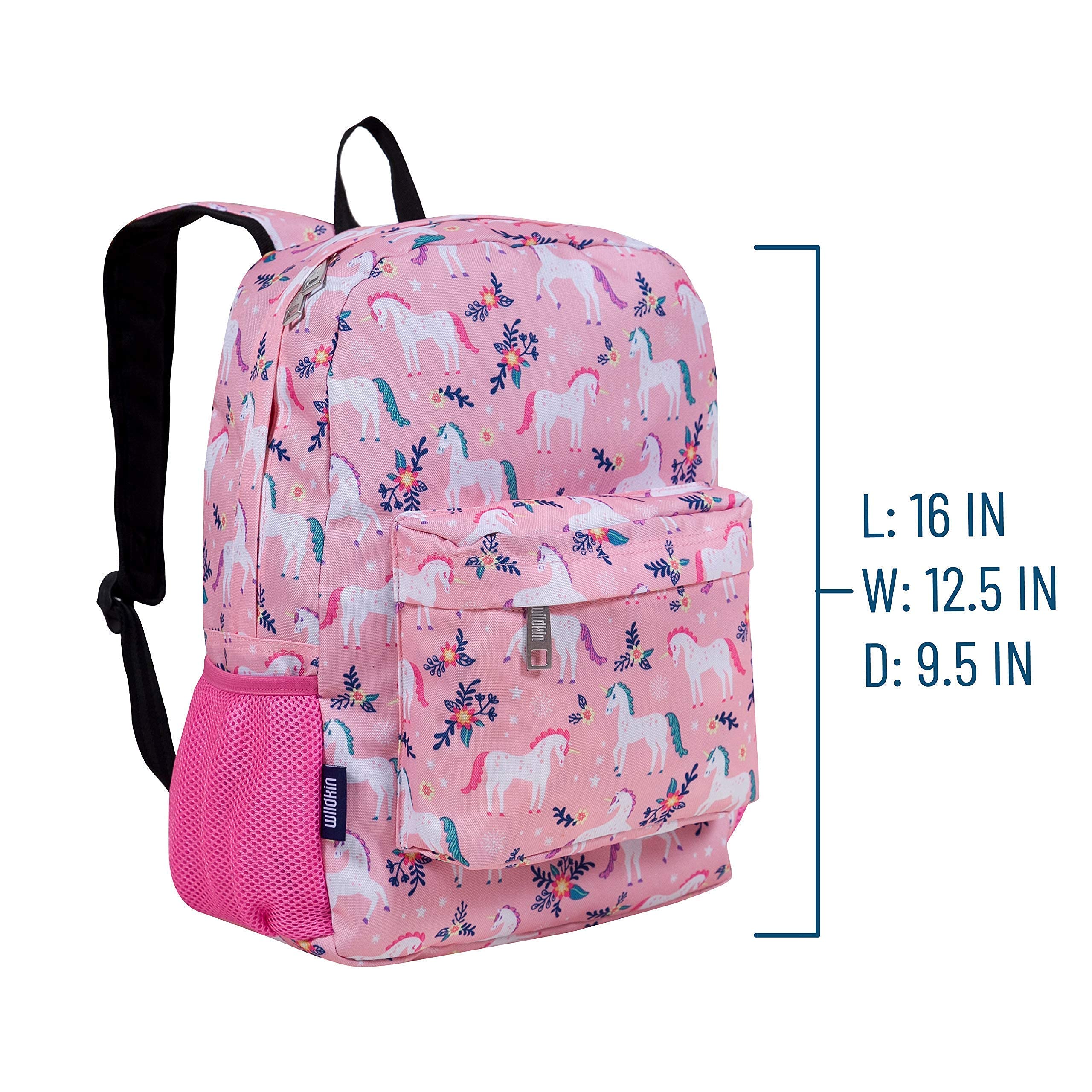 Wildkin 16 Inch Backpack Bundle with 2 Compartment Lunch Bag (Magical Unicorns)