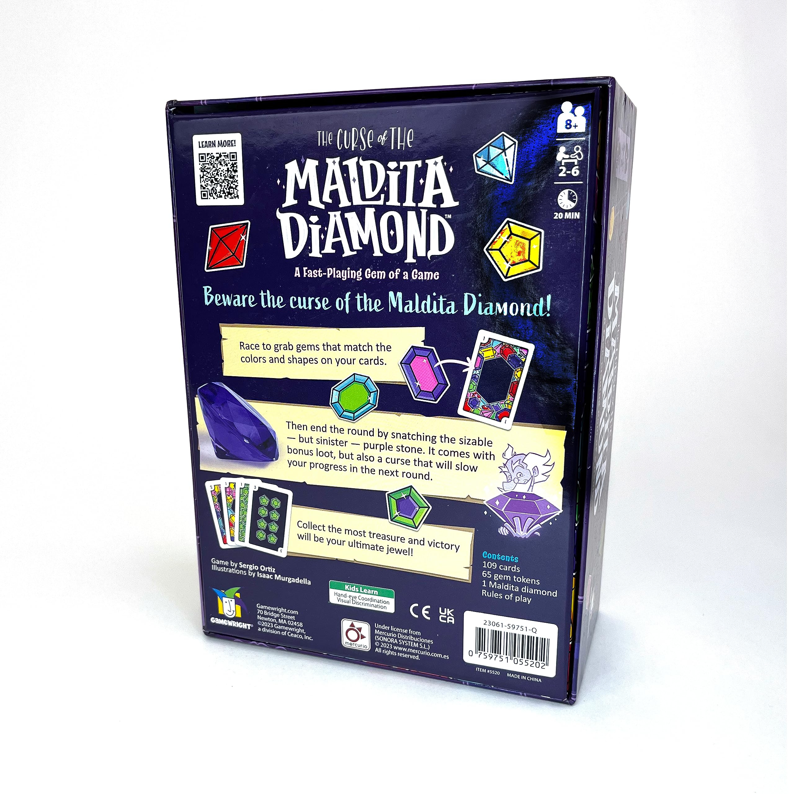 Gamewright - The Curse of The Maldita Diamond - A Fast Playing Gem of a Game - Card Game for Kids - Ages 8 and Up - Great for Family Game Night!