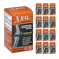 XRAY Triple Action Joint Health Supplement with Vitamin D, White, 60 Count - Pack of 12