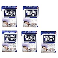 Breathe Right Nasal Strips to Stop Snoring, Drug-Free, Original Tan Large, 30 count, 5 Packages
