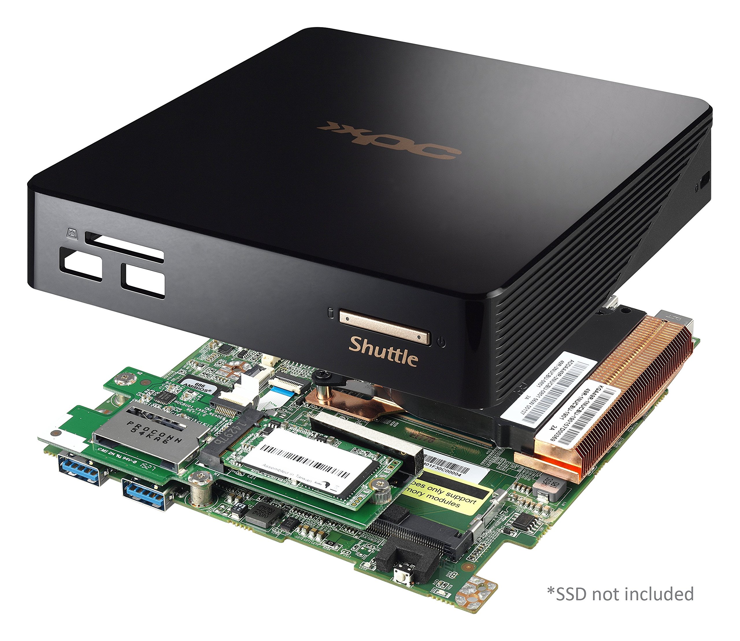 Shuttle XPC Nano NC01U3 Intel Broadwell Core i3-5005U, Support 4K Ultra HD Video, DDR3L SODIMM Max 16GB,Black