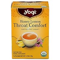 Yogi Tea, Honey Lemon Throat Comfort, 16 Count, Packaging May Vary
