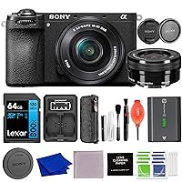 Sony Alpha a6700 Mirrorless Camera with 16-50mm Lens Bundle with Dually Charger + Lexar 64GB SD Card + Pixel Cleaning Kit & More | Sony Alpha 6700