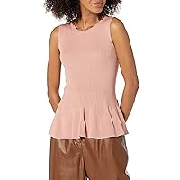 Cable Stitch Women's Ribbed Peplum Tank Top