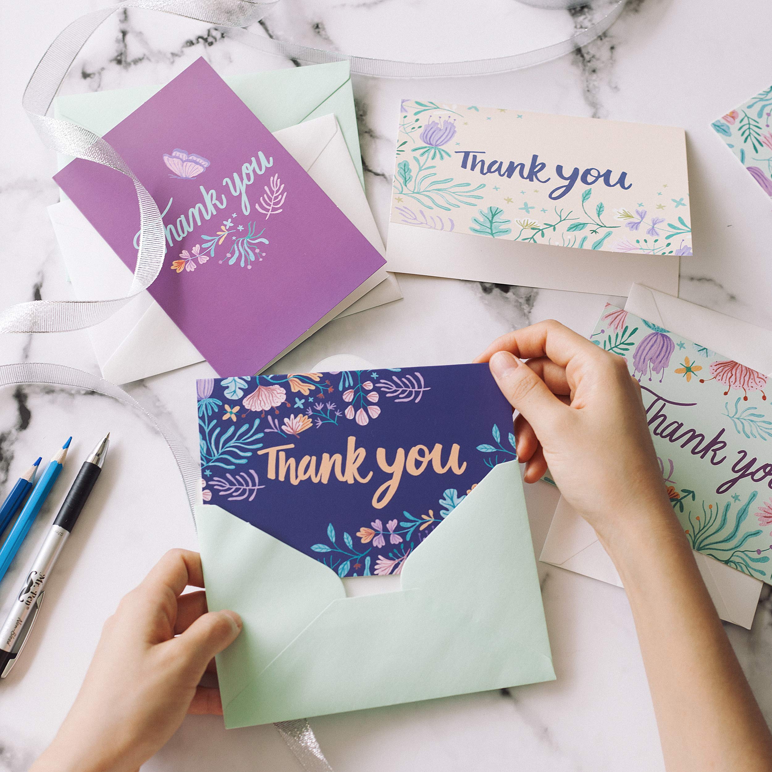 Mr. Pen- Thank You Cards, 20 Pack, Thank You Cards with Envelopes, Blank Thank You Cards, Assorted Cards, Thank You Notes Cards, Thank You Cards Pack, Thank You Card, Thank You Note Blank Inside
