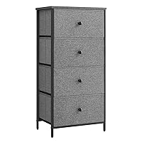 SONGMICS Bedroom, Fabric Dresser with 4 Metal Frame, Small Chest of Drawers, 11.8