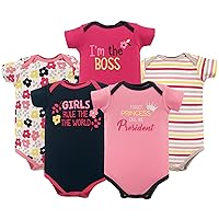 Luvable Friends Baby Girls' Cotton Bodysuits