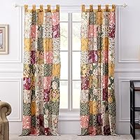 Greenland Home Antique Chic Authentic Patchwork Curtain Panel Set, 84 x 84 inches, Includes Two (2) 42 W x 84 L Panels