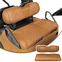 Golf Cart Seat Covers for EZGO TXT and RXV Golf Carts.Breathable and Washable Sandwich Mesh Air Spacer.Renew Your Golf Cart. (Golden Brown)