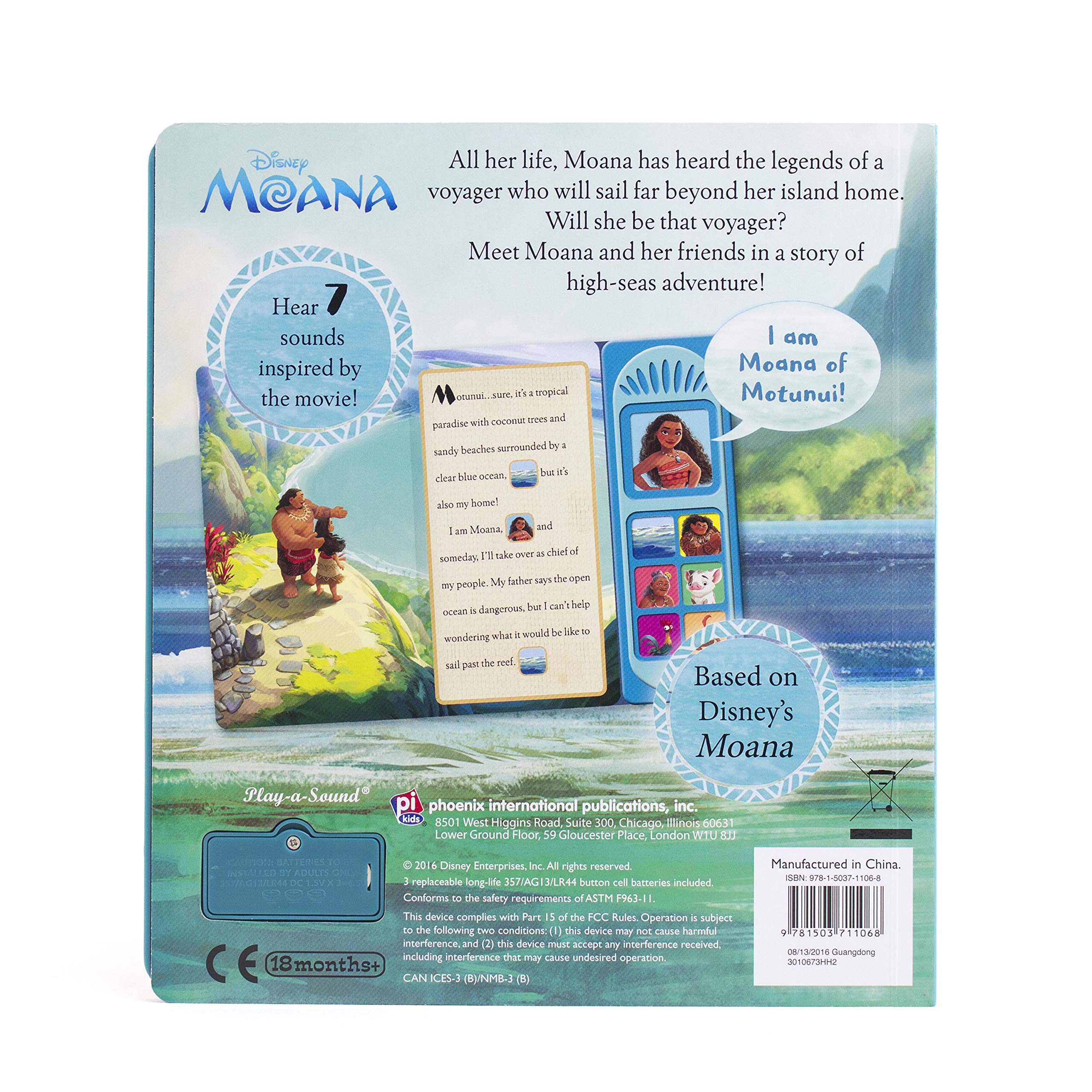 Disney Moana - I Am Moana Little Sound Book - PI Kids (Disney Moana: Play-A-Sound) (Play-A-Song)