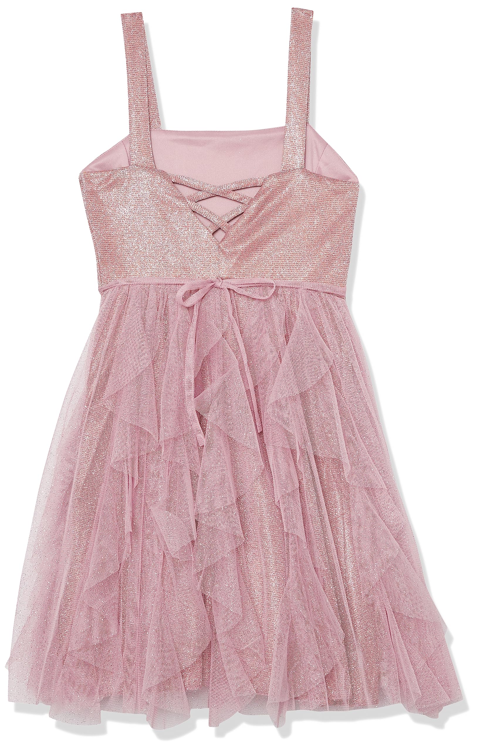Speechless Girls' Sleeveless Fit and Flare Party Dress with Corkscrew Skirt