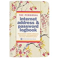 Blossoms & Bluebirds Internet Address & Password Logbook (removable cover band for security)