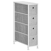SONGMICS Narrow Dresser with 4 Fabric Drawers Vertical Slim Storage Tower Unit, 7.9