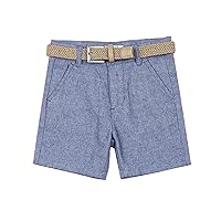 Boys Linen Shorts with Belt, Sizes 2-7