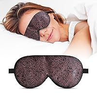 Friends of Meditation 100% Mulberry Silk Sleep Mask, Eye Mask and Blind Fold (Red Print)