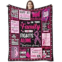 Breast Cancer Awareness Accessories, Breast Cancer Gifts, Breast Cancer Gifts for Women, Breast Cancer Survivor Gifts for Women, Breast Cancer Awareness Decorations Blanket 60x50 Inch