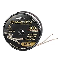 High Performance 14 Gauge Speaker Wire, Oxygen Free Pure Copper - UL Listed Class 2 (100 Feet Spool)
