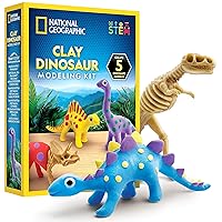 Clay Dinosaur Arts & Crafts Kit - Dinosaur Air Dry Clay for Kids Craft Kit with 5 Clay Colors, 5 Dino Skeletons, Sculpting Tool & Googly Eyes, Dinosaur Activity