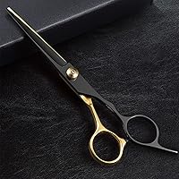 Hair Scissors 6.5 Inch,Professional Black Gold Hair Cutting Scissors Shears,Stainless Steel Barber Scissors Supplies, for Salons, Professional Barbers, Men & Women, Kids, Adults, & Pets