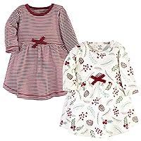 Touched by Nature Girls' One Size Organic Cotton Short Long-Sleeve Dresses