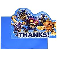 Amscan Swashbuckling Skylanders Birthday Party Postcard Thank You Cards Supply (8 Pack), 4 1/4