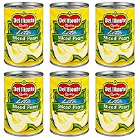 Del Monte Lite Sliced Pears (Bartlett) in Extra Light Syrup 15oz Can (Pack of 6)