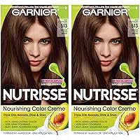 Hair Color Nutrisse Nourishing Creme, 513 Medium Nude Brown (Hot Chocolate) Permanent Hair Dye, 2 Count (Packaging May Vary)