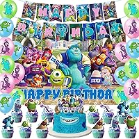 Monsters Inc Birthday Party Decoration Supplies Monsters Inc Background Balloon Cake Topper Decoration Boys and Girls Birthday Party Decoration Supplies