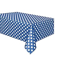 Royal Blue Dots Rectangular Plastic Table Cover (54