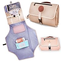 Portable Changing Pad for Baby - Diaper Changing Pad Portable - Waterproof, Foldable and Easy to Clean Travel Baby Changing Pad Mat - Lightweight Diaper Clutch Bag for Parents on The Go.
