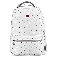 WENGER COLLEAGUE 16 Inch Laptop Backpack with 10 Inch Tablet Pocket In White heart print (22 Litre)-blend of style & function, Swiss designed, 610211, M, White, M, Casual