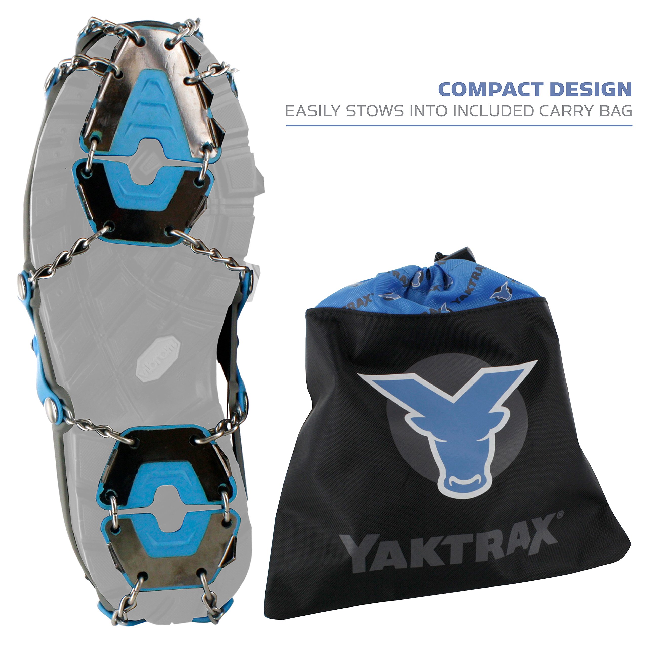 Yaktrax Summit Heavy Duty Traction Cleats with Carbon Steel Spikes for Snow and Ice (1 Pair)