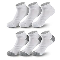 MONFOOT Women's and Men's 6 Pairs Daily Cushion Comfort Fit Performance Quarter Socks, multipack