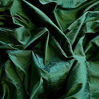 Iridescent Forest Green Dupioni Silk, 100% Silk Fabric, by The Yard, 44