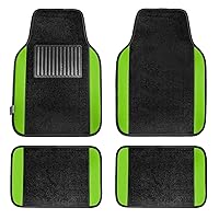 FH Group Universal Fit Premium Carpet Automotive Floor Mats fits most Cars, SUVs, and Trucks with Driver Heel Pad, Full Set Green