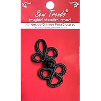 Chinese Frogs Button Closures Hook & Eye Fastener Black 3 Loops Design Small Size 1 Pair/pk Sewing Quilting Renaissance Dance Hawaiian Costumes Outfit