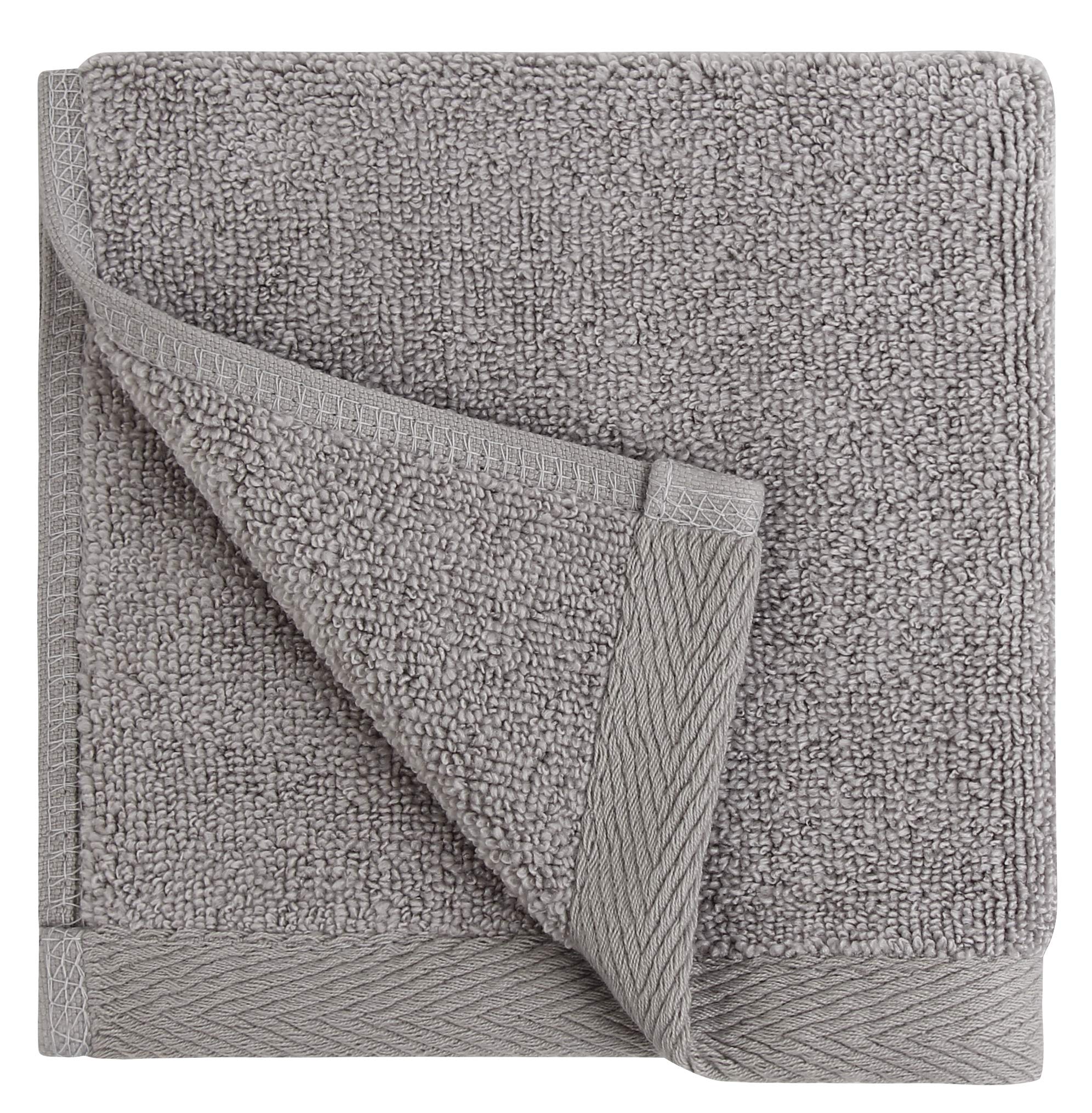 Everplush Flat Loop Quick-Dry Washcloth Towel Set, 6 Pc, Ash