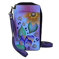 Anna by Anuschka Women's Hand-Painted Genuine Leather Smartphone Case & Wallet - Tropical Safari