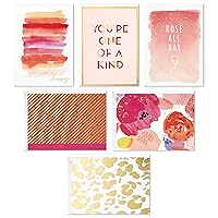 Hallmark Pack of 24 Assorted Blank Cards, Modern Pink and Gold Foil