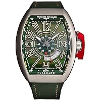 Men's 'Vanguard' Swiss Automatic Watch - Green Dial with Grey Luminous Hands and Date - Sapphire Crystal and Green Leather with Rubber Underside Strap 45SCGRNUNLCK