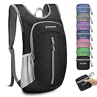 ZOMAKE Lightweight Packable Hiking Backpack 10L - Small Travel Hiking Daypack for Women Men - Tear Resistant Foldable Day Pack for Camping Outdoor Sports (Black)