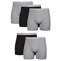 Hanes Men's Boxer Briefs, Soft and Breathable Cotton Underwear with ComfortFlex Waistband, Multipack