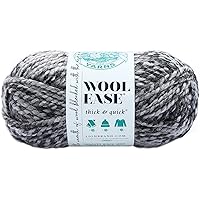 Lion Brand Yarn 640-528 Wool-Ease Thick & Quick Yarn , 97 Meters, Licorice