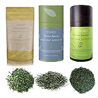 Gyokuro, Issaku and Nozomi Tea Assortment from Japanese Green Tea Co - Single Origin All-Natural Japanese Tea Set – Non-GMO, No Sugar – Ideal for Tea Lovers