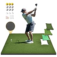 ‎DWVO Golf Hitting Mat with 5×4ft PRO Golf Mat Include 4 Interchangeable Inserts 31MM Golf Training Mats Anti-Slip Bottom