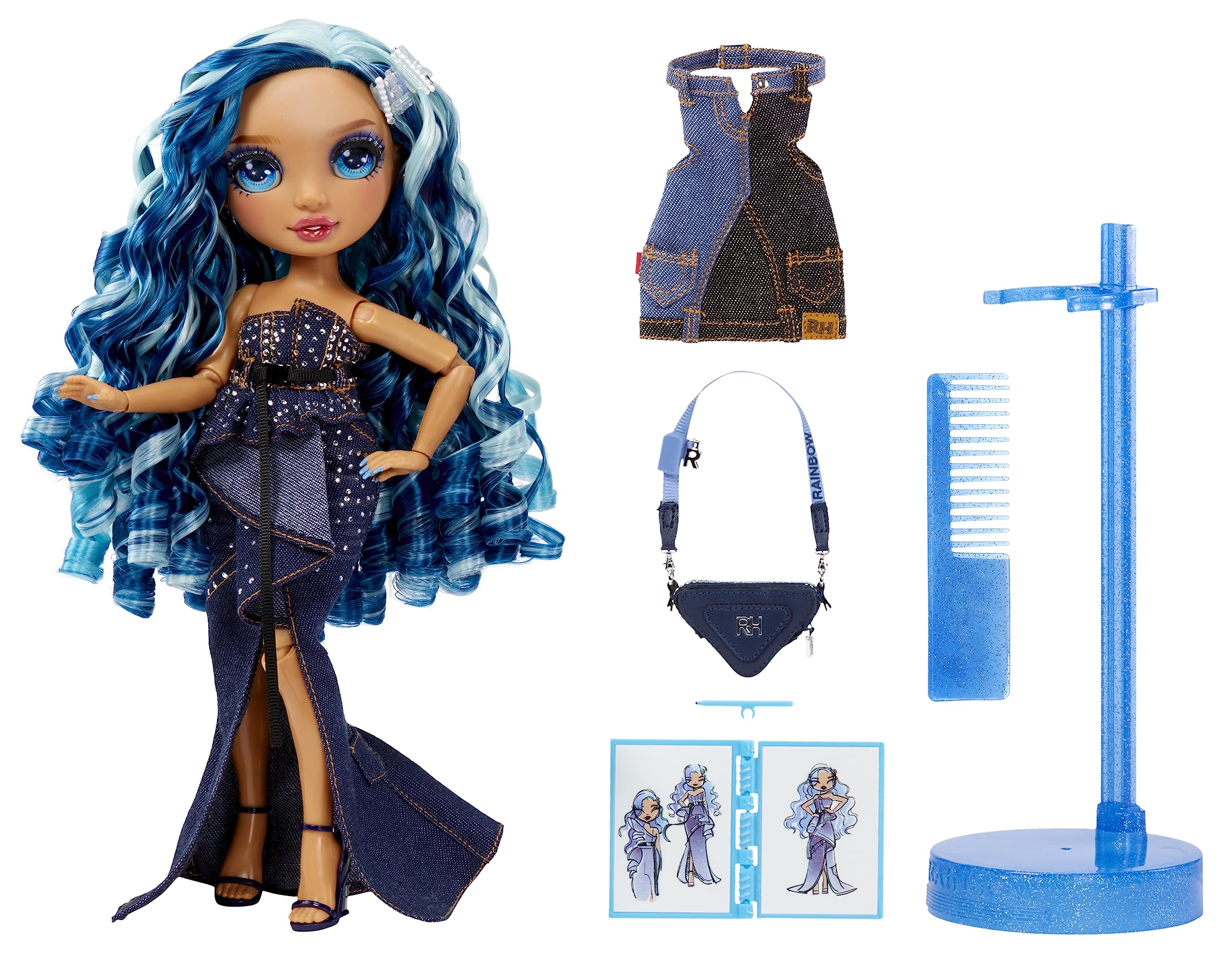 Rainbow High Fantastic Fashion Skyler Bradshaw - Blue 11” Fashion Doll and Playset with 2 Complete Doll Outfits, and Fashion Play Accessories, Great Gift for Kids 4-12 Years Old