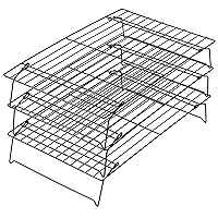 Excelle Elite 3-Tier Cooling Rack for Cookies, Cake and More - Cool Batches of Cookies, Cake Layers or Finger Foods, Black